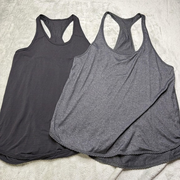Lululemon Tank Top Womens 6 Black Striped Scoop Neck Racerback Athletic Yoga - Picture 4 of 9